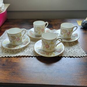 Wedgwood Litchfield Demitasse Espresso Cups Saucers SET Of 4